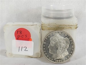 (18) Pieces 1881-O Dollars  BU