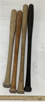 4 wooden baseball bats