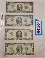 (4) 1976 $2 Star Note Bills **