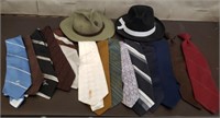 Lot of Vintage Mens Ties, Dorfman Wool Hat &