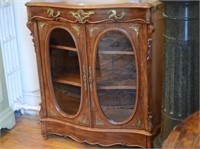 English mahogany curio cabinet