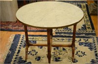 French side table with white marble top
