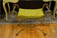 Gilt painted iron bench