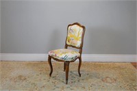 French Provincial carved wood side chair