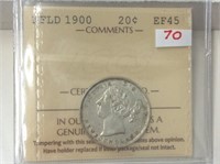1900 (iccs Ef45) Newfoundland Silver 20 Cent