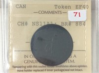1815 (iccs Ef40) Nova Scotia 1/2 Penny Token