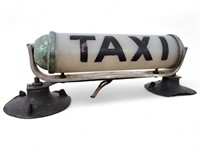 Vintage Milk Glass Taxi Cab Roof Light