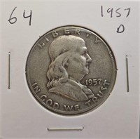 1957 D Franklin Half Dollar