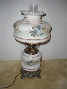 Vintage Hurricane Lamp  21 inches tall
