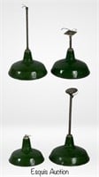 Vintage Green Enamel Benjamin Industrial Lights