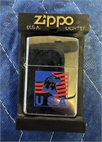 ZIPPO LIGHTER USA EAGLE ON FLAG