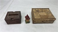 Ornate carved wood boxes