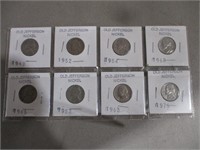 8 Jefferson Nickels 40,46,52,53,54,63,68,76