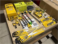 Box Of DEWALT & Ryobi Tools