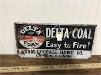 12x24 Tin Delta Coal Embossed Sign