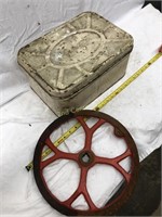 Pulley In Vintage Metal Box