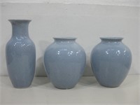 Three Decorative Vases Tallest 10"
