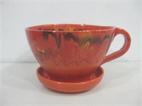 9.5"x 6" Tea Cup & Saucer Planter Pot USA