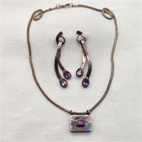 Modernist Amethyst Silver Jewelry