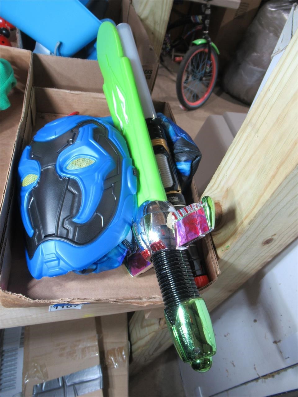 blue beetle costume, light saber, Buzz sword