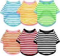 Geyoga 6 Pieces Dog Striped T-Shirt Dog Shirt