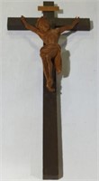 (AF) Jesus Christ on the Cross. Wood Carved. 17 x