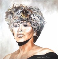 Christopher Burns" Tina Turner" Oil On Canvas