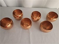 6 COPPER PUNCH CUPS 3"X3"