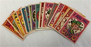 (17) 1960 Topps Funny Valentines trading cards