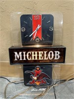 MICHELOB BEER LIGHTED WALL CLOCK 12" X 18.5"