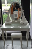 Ikea White Dressing Table Mrror & Stool