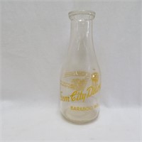 Gem City Dairy Milk Bottle - Baraboo WI - Vintage