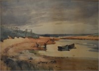 J. R. Greig -1898 Watercolor Seascape