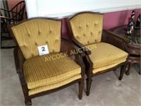 Set of 2 chairs (gold in color with wicker sides)