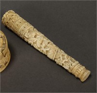 Chinese Carved Ivory Needle Case,
