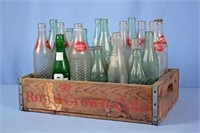 Diet Rite Cola Crate w/ Bottles Double Cola Etc.
