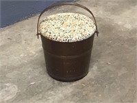 LARGE WOOD SEWING BUCKET WITH HANDLE