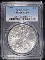 2018 AMERICAN SILVER EAGLE PCGS MS70