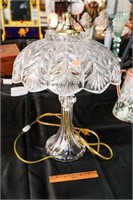 Cut Glass Table Lamp 17" Tall