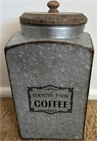 Galvanized Coffee Canister