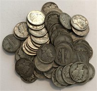 Bag of (68) Mercury Dimes