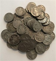 Bag of (66) Buffalo Nickels