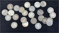 (25) Silver Barber Dimes