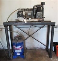 Piece mealed air compressor with stand. Note: