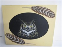 Great Horned Owl Oil On Canvas 16"x20"