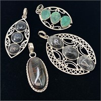 4 Stone Pendants - Costume Jewelry