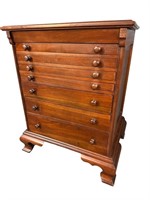 7 DRAWER CHERRY SPOOL CABINET CHEST