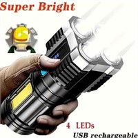 LED Flashlight, Powerful 4 LED Flashlight With COt