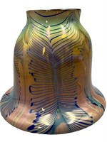 Stunning Pulled Feather Style Art Glass Vase