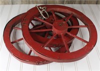 Red Wooden Wheels w/Metal